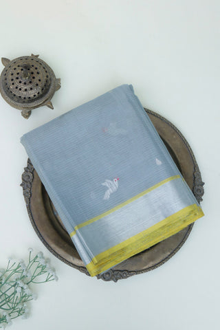 Zari Kota Cotton Grey Saree