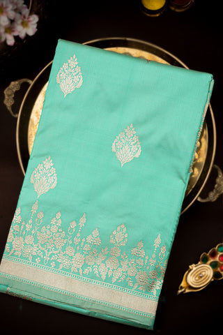 Banarasi Silk Buttis Sea Green Saree