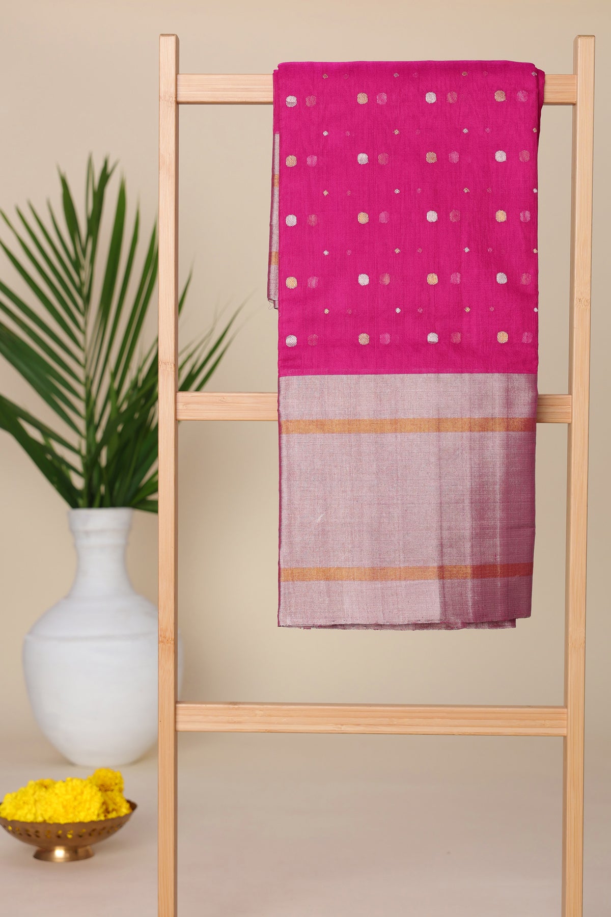 Chanderi Silk Pink Saree