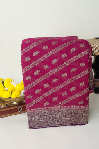 Banarasi Georgette Pink Saree