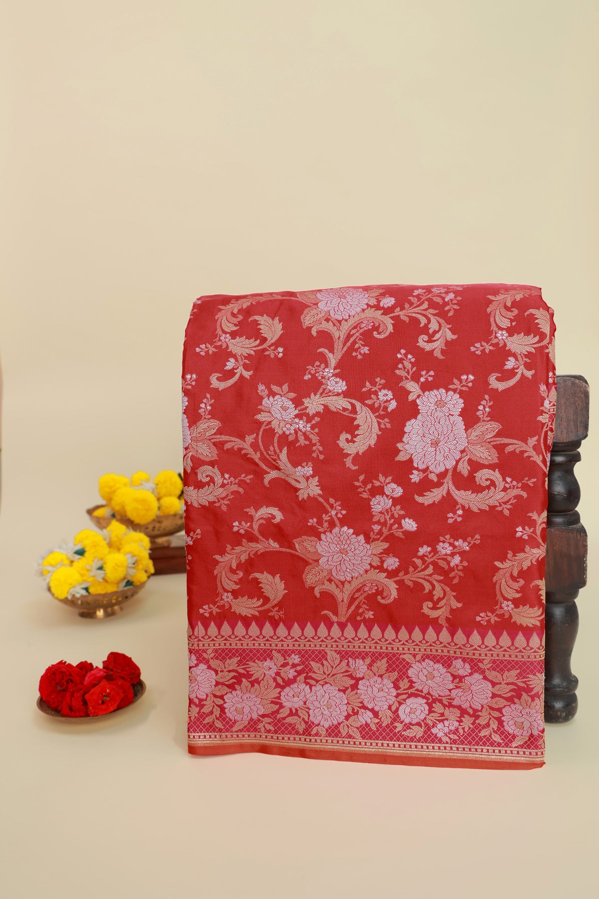 Banarasi Silk Red Saree