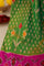 Ikat Silk Parrot Green Saree